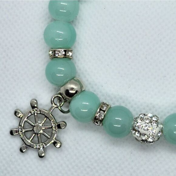 🔹️NWOT Aqua Bead & Nautical Charms Bracelet - Picture 10 of 14